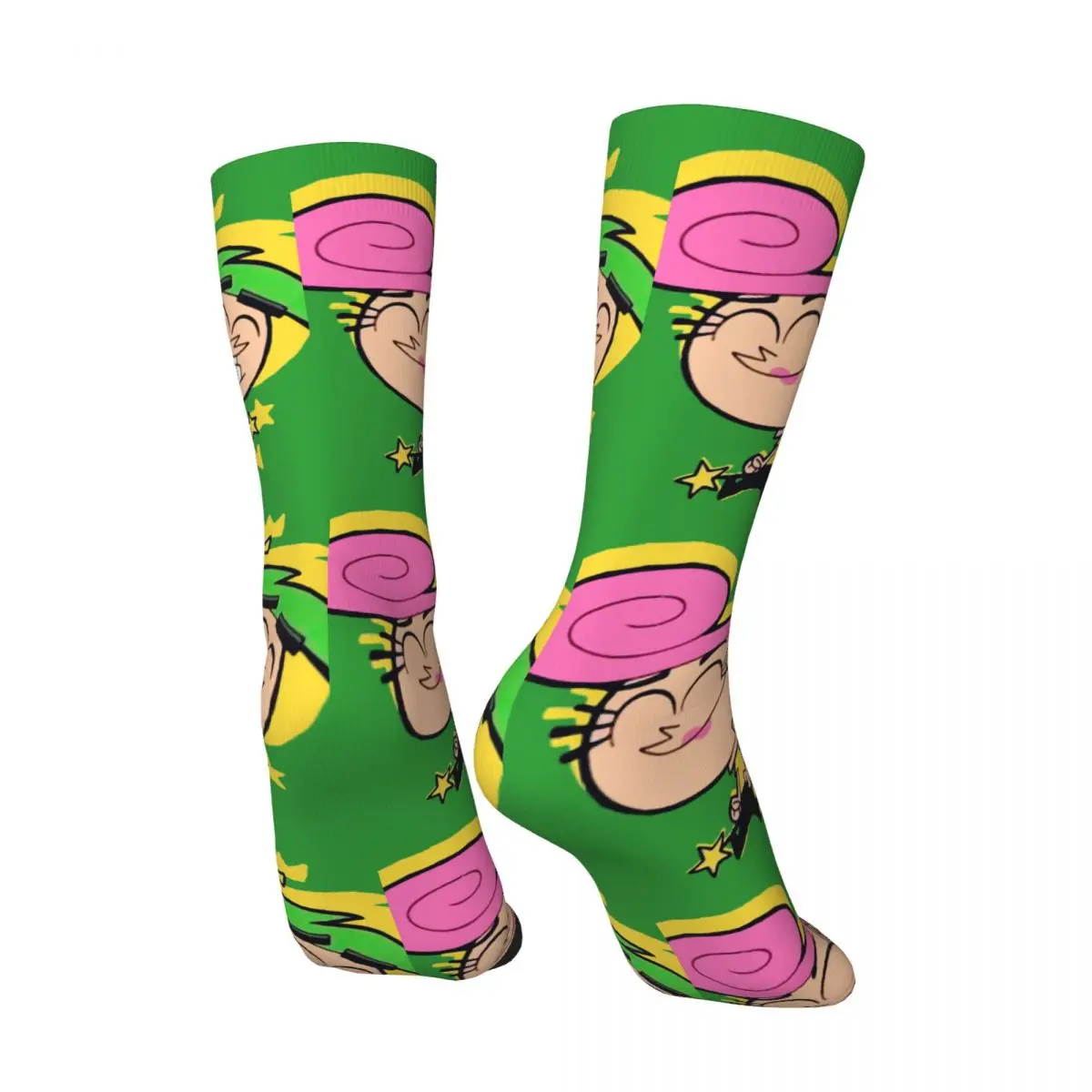 Hip Hop Vintage Timmy Crazy Men's compression Socks Unisex The Fairly Odd Parents Harajuku Pattern Printed Happy Crew Sock