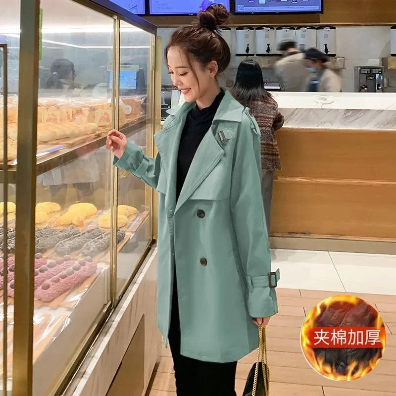 

High-Quality Jacket Women 2025Spring Autumn Winter New Fashion Windbreaker Coat British Style Long Outwear Loose Ladies Overwear