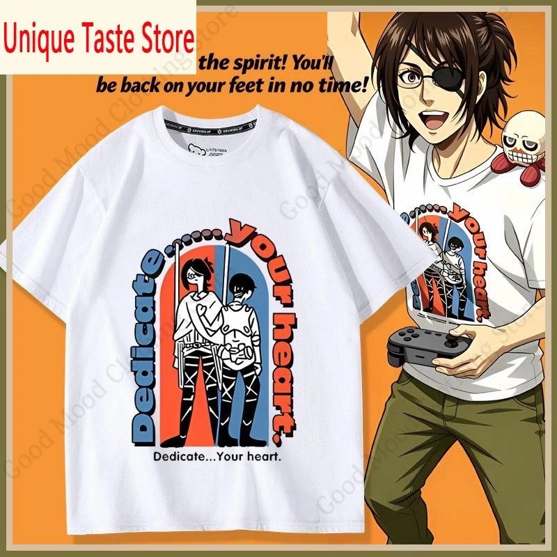Attack On Titan T-Shirt Hange Levi Dedicate Your Heart Graphic Print T Shirt Anime Cartoon Men Women Cotton Short Sleeve Tee Top