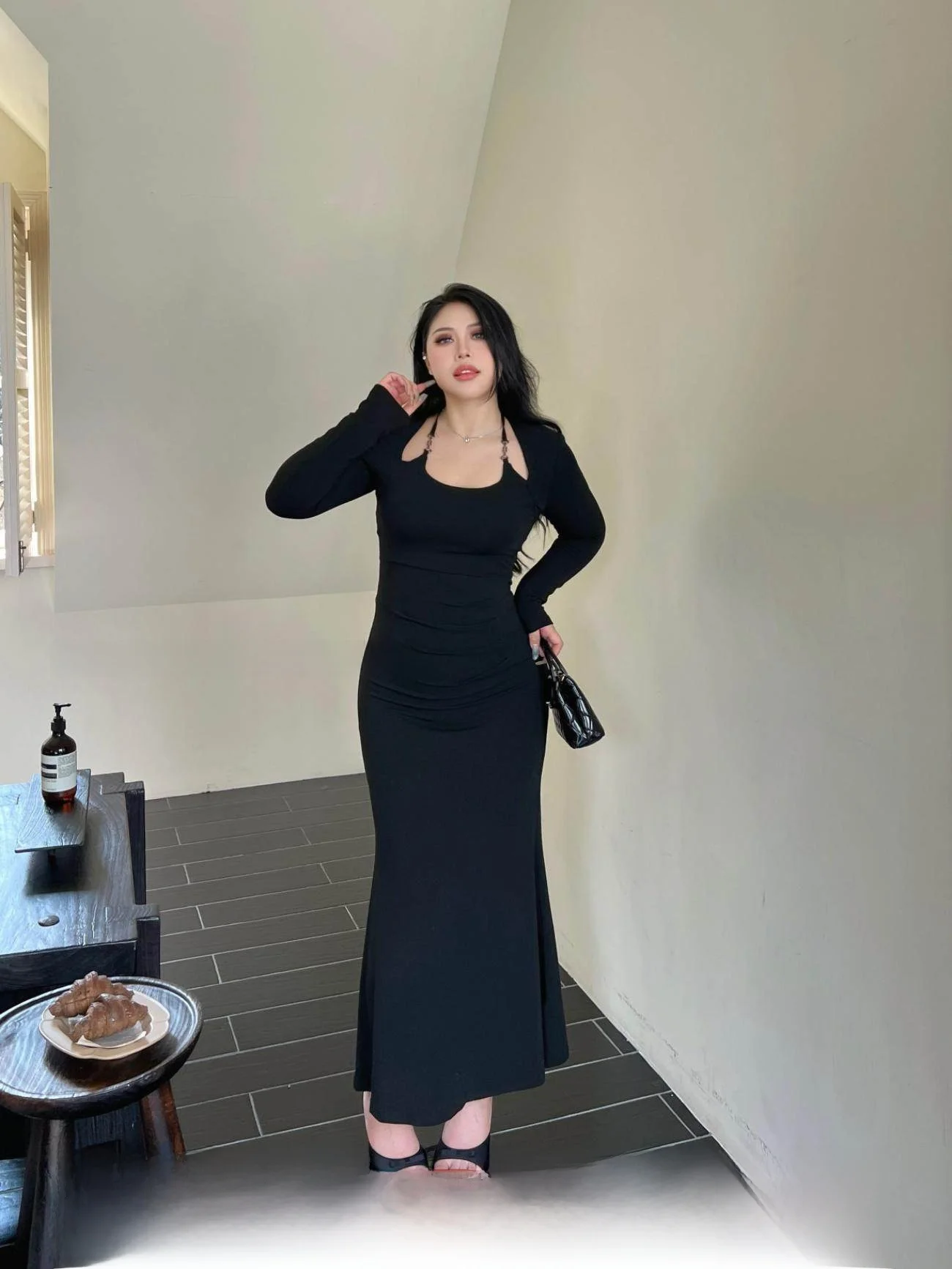 

Облегающая длинная юбка Dr. Soul Hunting Sister для полных женщин, сексуальная, с завышенной талией, А-силуэт, осенняя коллекция, чистое желание