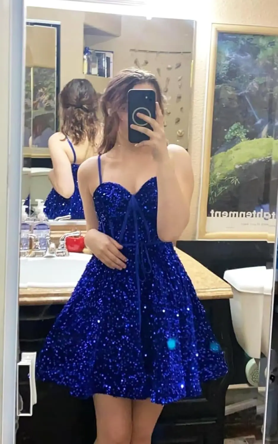 

2025 Spaghetti Cocktail Party Dress Mini Dress Graduation Dress Evening Dresses Sequin Homecoming Dresses Short for Teens