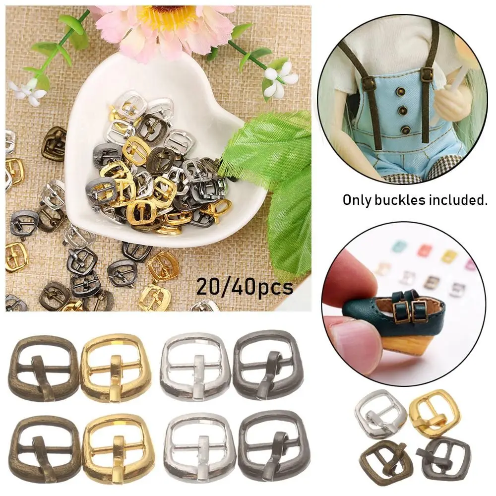20/40pcs 7mm Mini Ultra-small 4 Colors Diy Dolls Buckles  Bags Accessories Belt Buttons Tri-glide Buckle