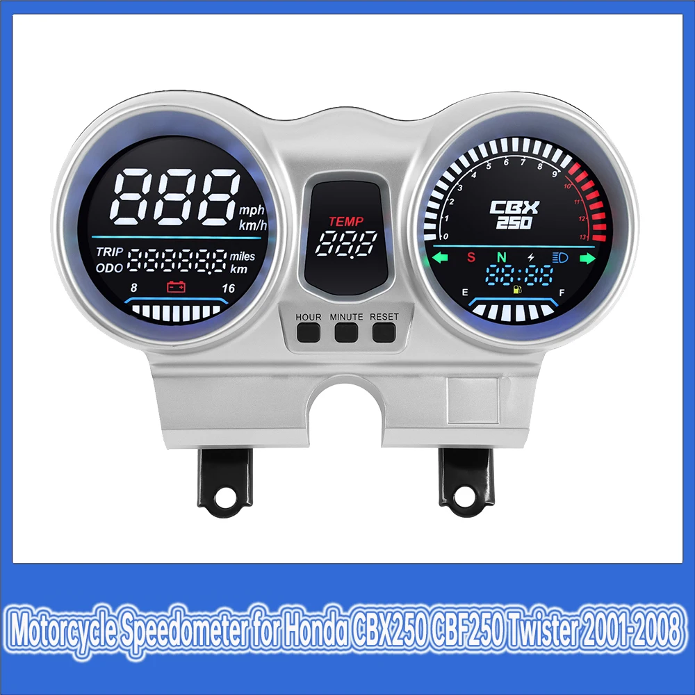 

12V Motorcycle Speedometer Dashboard Gauge Tachomete LED LCD Digital OEM 37100-KPF-961 For Honda CBX250 CBF250 Twister 2001-2008