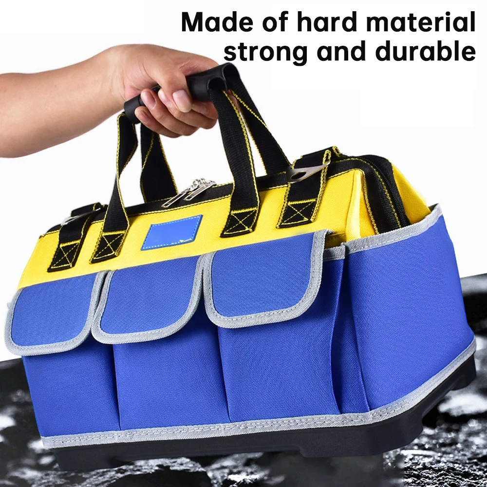 Upgrade 13inch Heighten Large Capacity Tool Bag Thickened 1680D Oxford Waterproofed Wear-Resistant Electrician Storage Toolkit