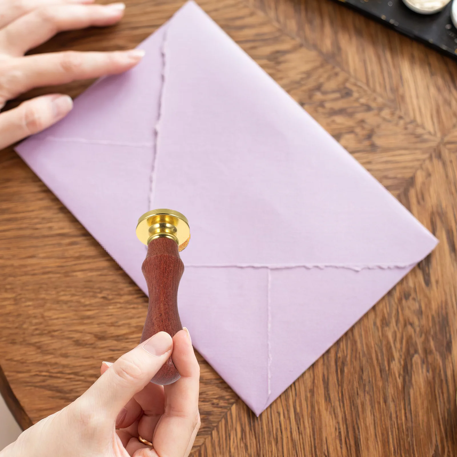 Juego de sellos de cera de Navidad Retro, Kit de sellado grabado con mango de madera, tarjetas navideñas, invitaciones, sellado de cera artesanal, 1 Juego