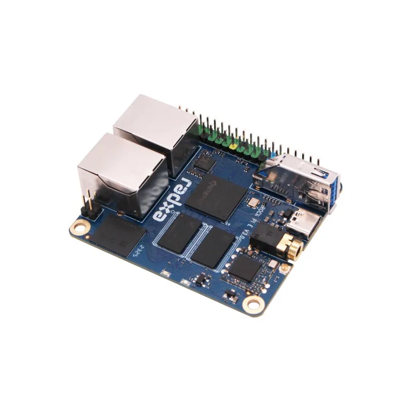Suitable for Radxa Mini Main Board ROCK Pi E RK3328 Dual Network Port, Quad-core CPU Single Computer without Wifi Module