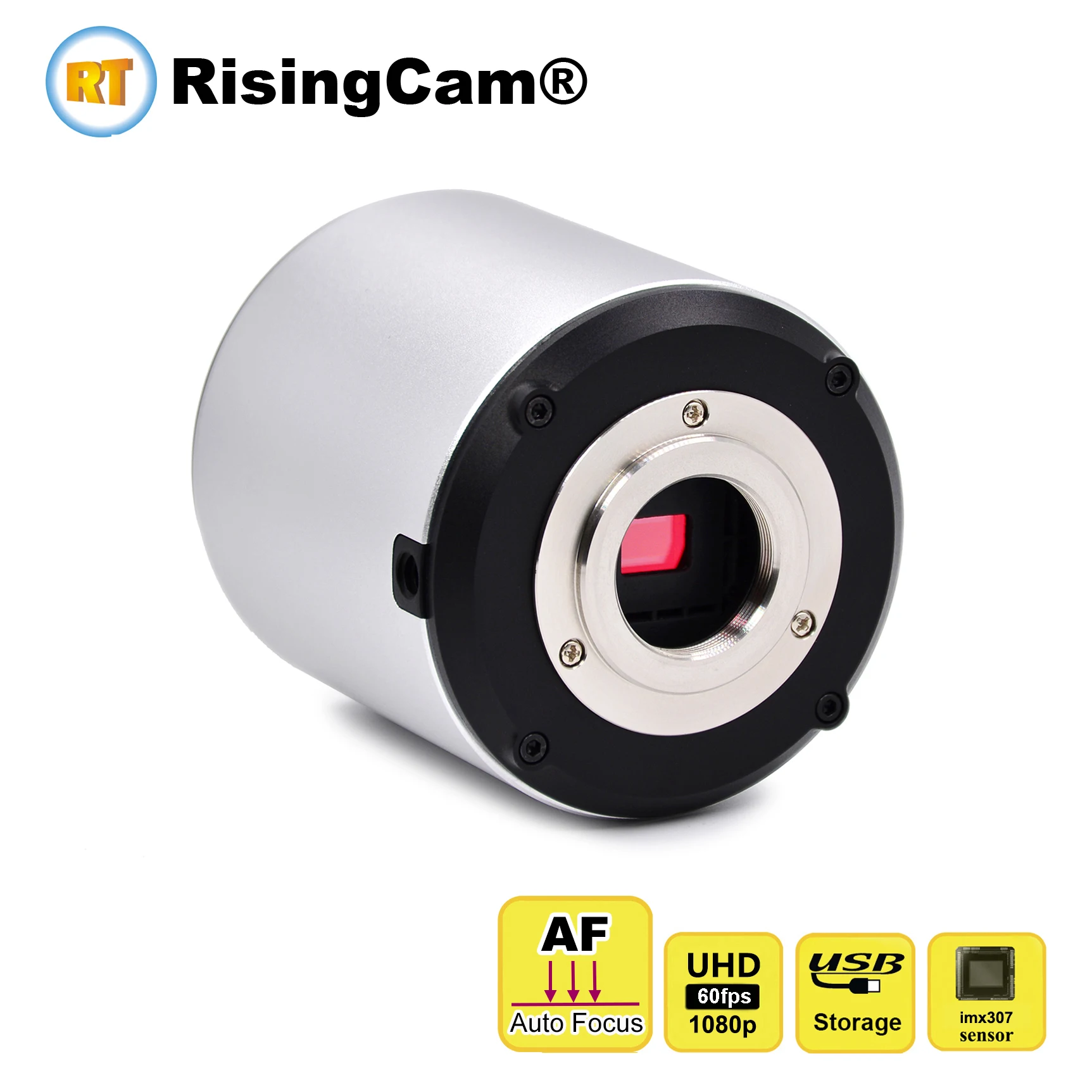 RisingCam Auto Focus 1080P HD 60fps kompatybilny z HDMI wyjście USB przemysłowa kamera mikroskopowa autofokus z czujnikiem SONY imx307