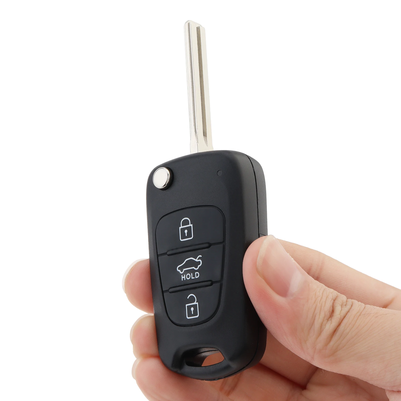 3 Buttons Car Key Fob Case Shell Replacement Flip Folding Uncut Blade Car Key Case Fit for Hyundai Kia
