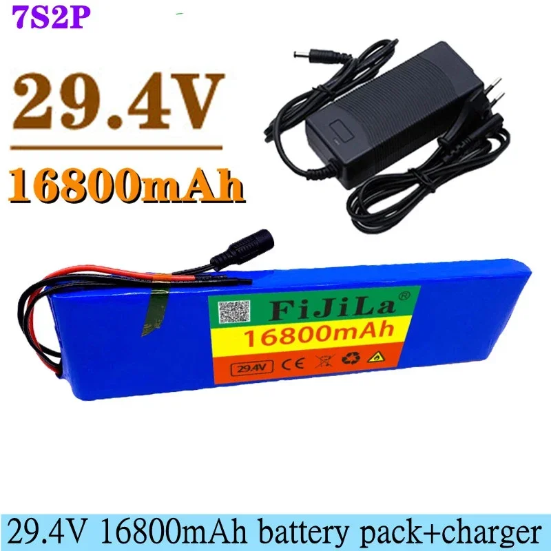 

24V 16800mAh 7S2P 18650 Li-Ion Chargeable Battery 29.4V 16800mah Electric Bike Brake Balance Scooter +29.4v 2A Charger