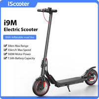 iScooter i9m Electric Scooter 7.5Ah 500w Foldable eScooter 35km/h Max Speed 30km Electric Kick Scooter 10inch Pneumatic Tire APP