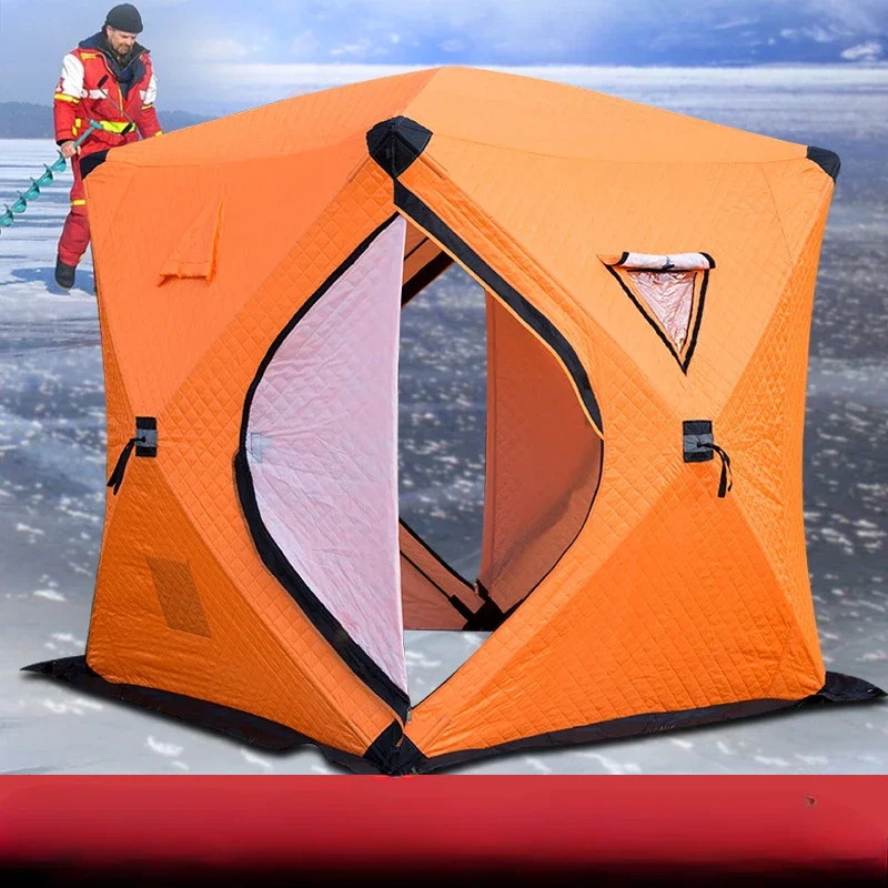 Outdoor Winter Fishing Tent Cotton Cloth Warm And Cold-proof Multi-person Snow House Easy To Carry Sauna Winter Fishing Tent