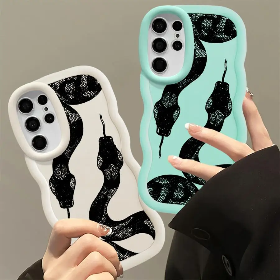 Cool Black Snake Gothic Soft Phone Cover Case for Samsung Galaxy S26 S24+ S22 Ultra S20 FE S25+ S23 Plus S24 S25 S21