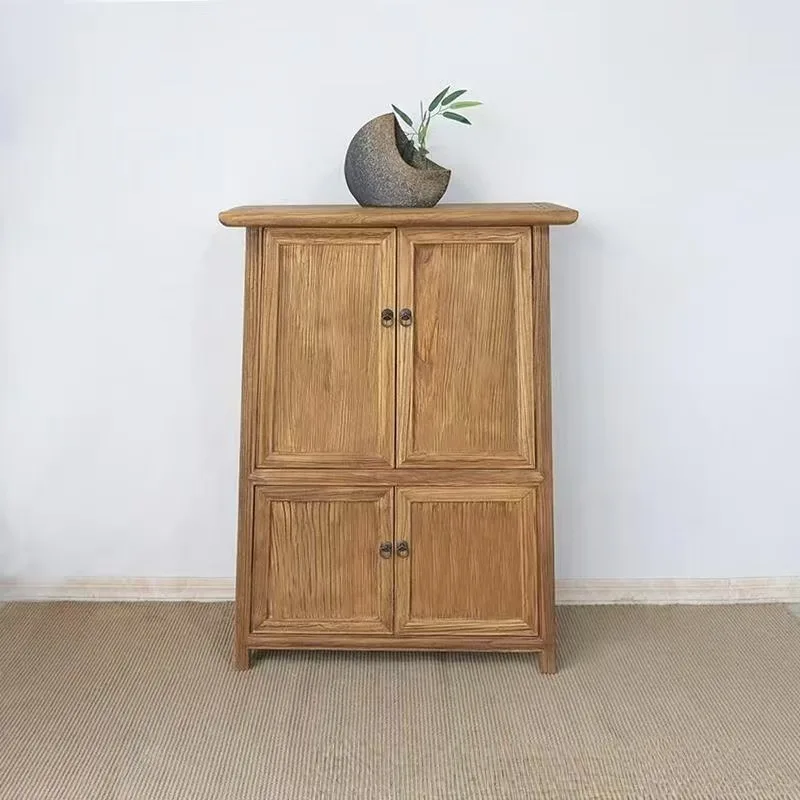 

Китайский старый вяз обеденный боковой шкаф, бытовой настенный шкаф для хранения вещей, боковой шкаф из бревна, мебель для чайной комнаты в стиле ретро, кор с двойной дверью