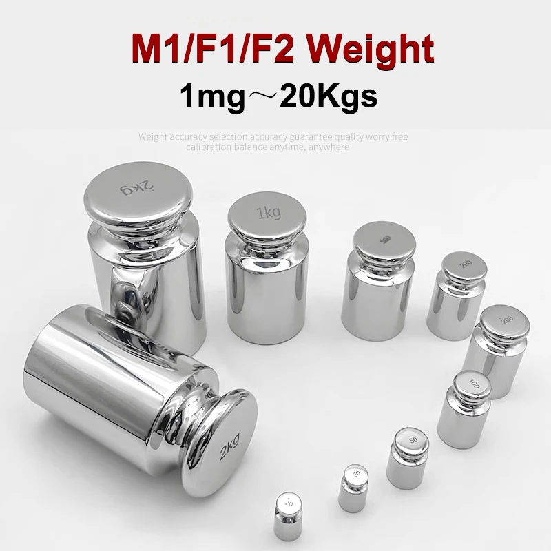 1mg-500g 1Kgs 2Kgs 10Kgs 20Kgs F1 M1 F2 Grade Stainless Steel Milligram Calibration Weight Set For Electric scale Balance Test