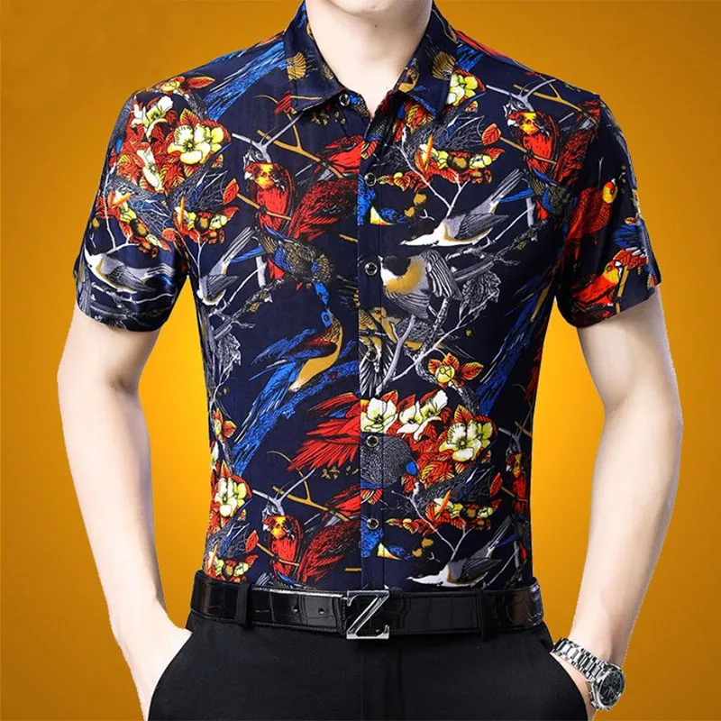 Summer Multicolor Printing Single Breasted Mens Designer Clothes 2023 New Male Clothes Streetwear T-Shirt Tops Trend Business