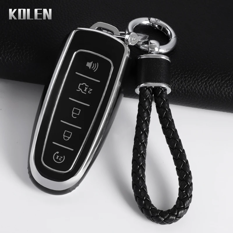 Funda de TPU para llave de coche, carcasa Fob para Ford Focus Edge Explorer Expedition c-max Escape Flex, accesorios de protección, llavero
