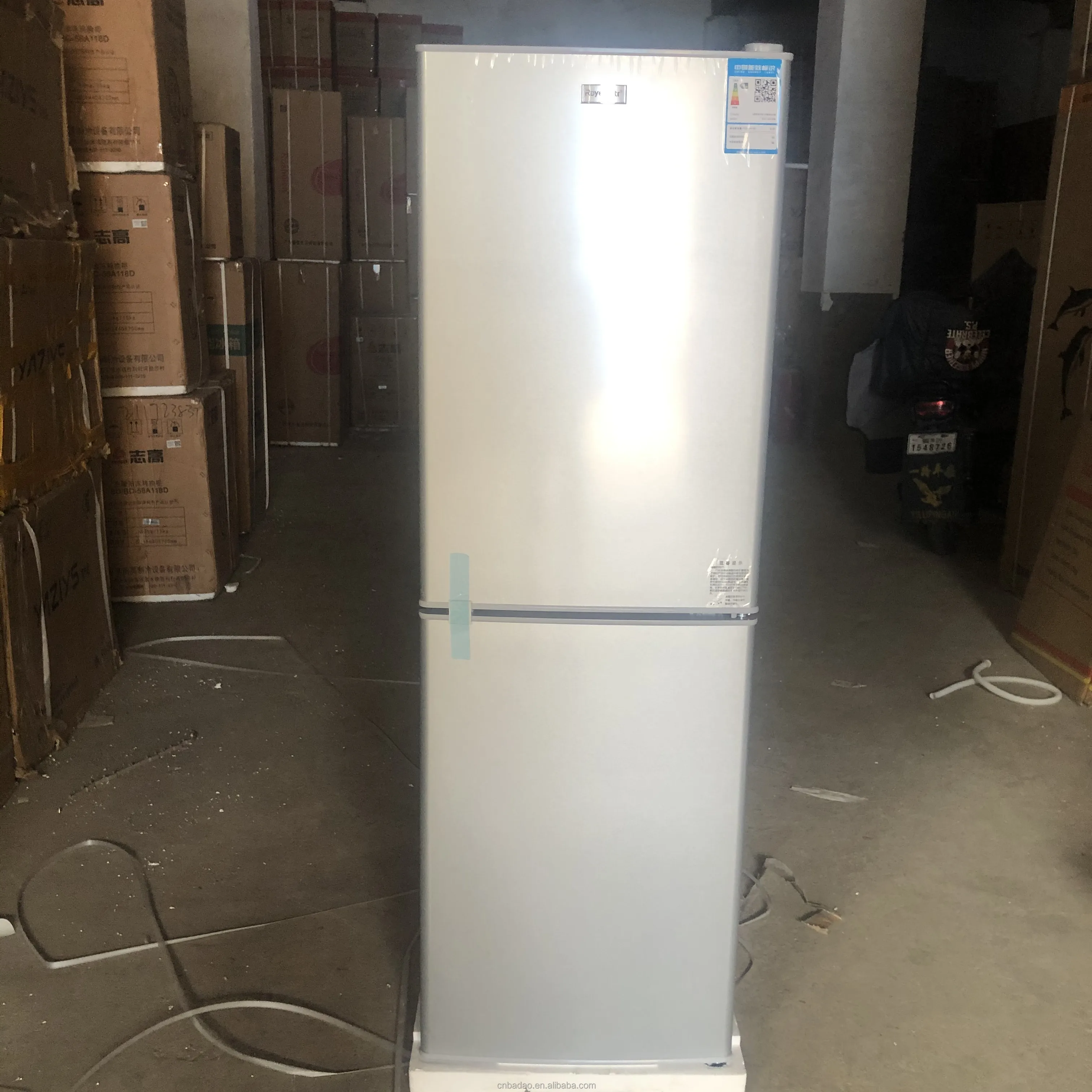 Mini refrigerador de barra con ahorro de energía de 135L, refrigeradores de doble puerta, congelador vertical para uso doméstico en hotel, BCD-135A202