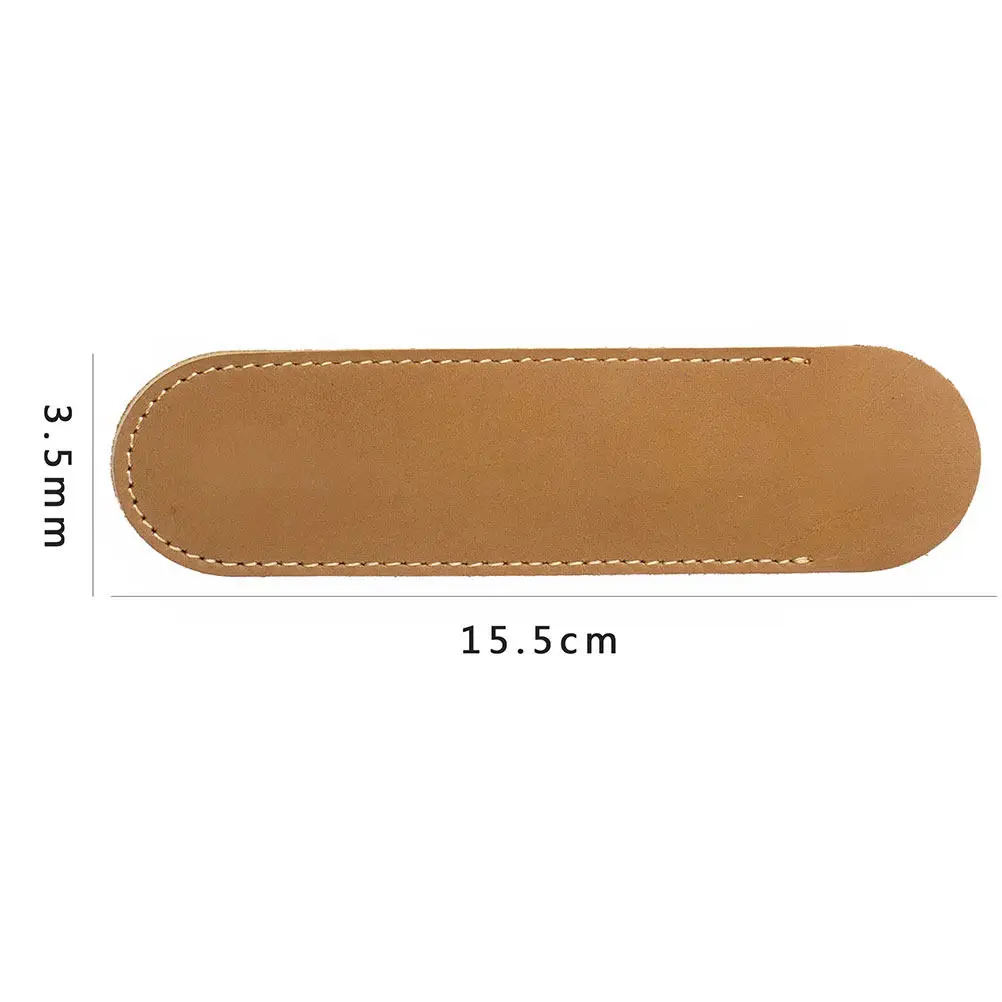 Camel Color Large Pen Case Sturdy Hand Stitched Professional Organizer for Pens Fountain Ballpoint Everyday Use