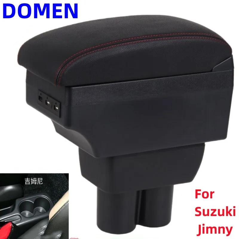 

For Suzuki Jimny Armrest box Interior Parts Car Central Content With Retractable Cup Hole Large Space Dual Layer USB DOMEN