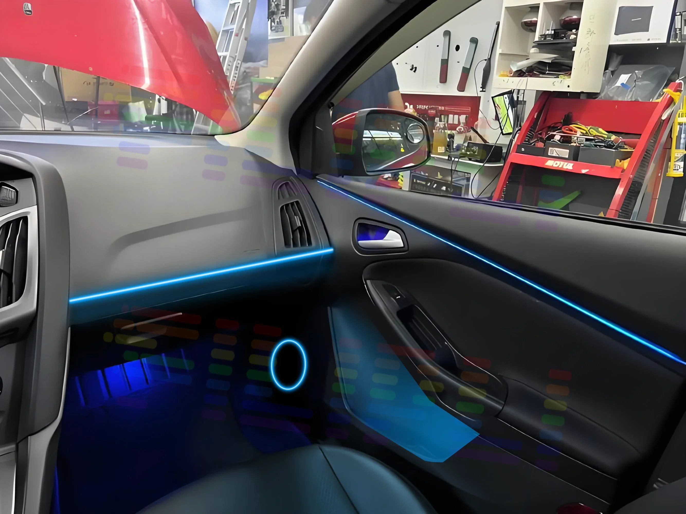 لفورد F-150 رابتور 14th الجنرال ديكور داخلي LED المحيطة ضوء مصباح 64 ألوان APP التحكم الاكريليك قطاع المزاج الإضاءة