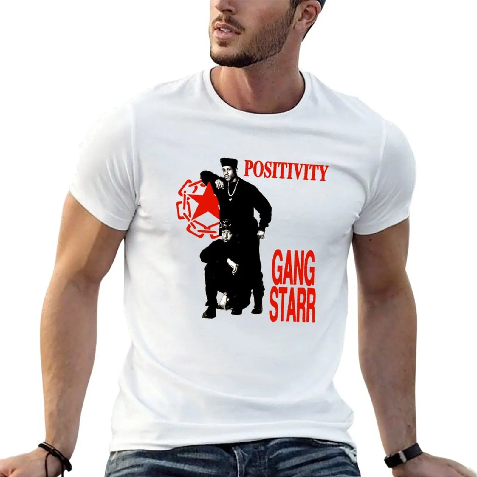 

Positivity - Gangstarr T-Shirt man t shirt cotton high quality cotton tshirt 100% t shirts for man slim fit T-Shirt