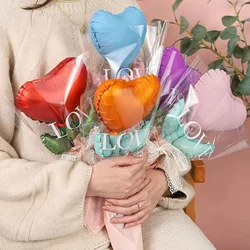 5pcs Mixture Love Flower Balloon Bouquet Foil Balloons Set Party Favor Rose Ballon For Mother Valentive Day Gift Party Supply