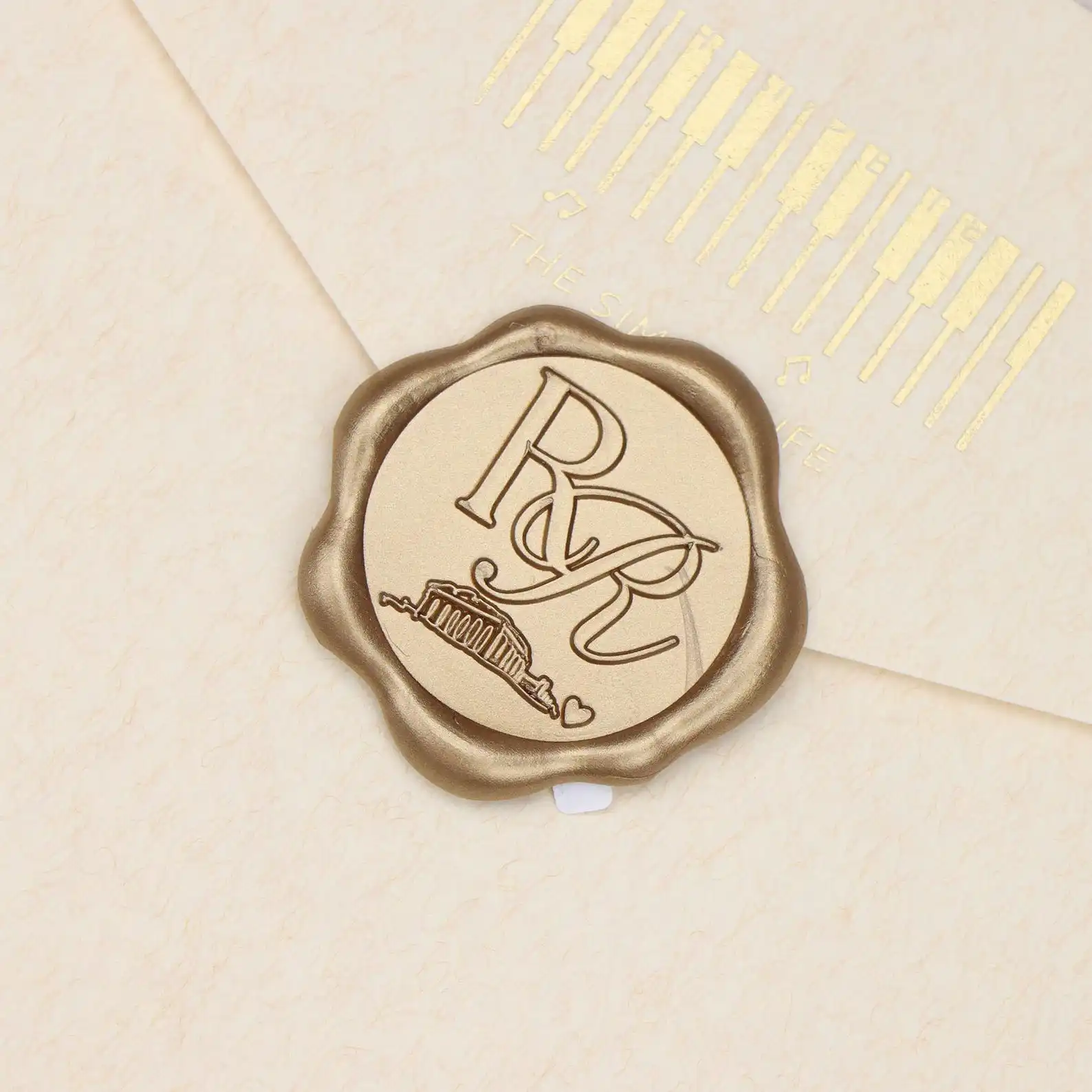 Personalized Wax Seal Stickers, Custom Logo Wax Seals, Handmade Sealing Sticker for Wedding Invitation, Self-Adhesive