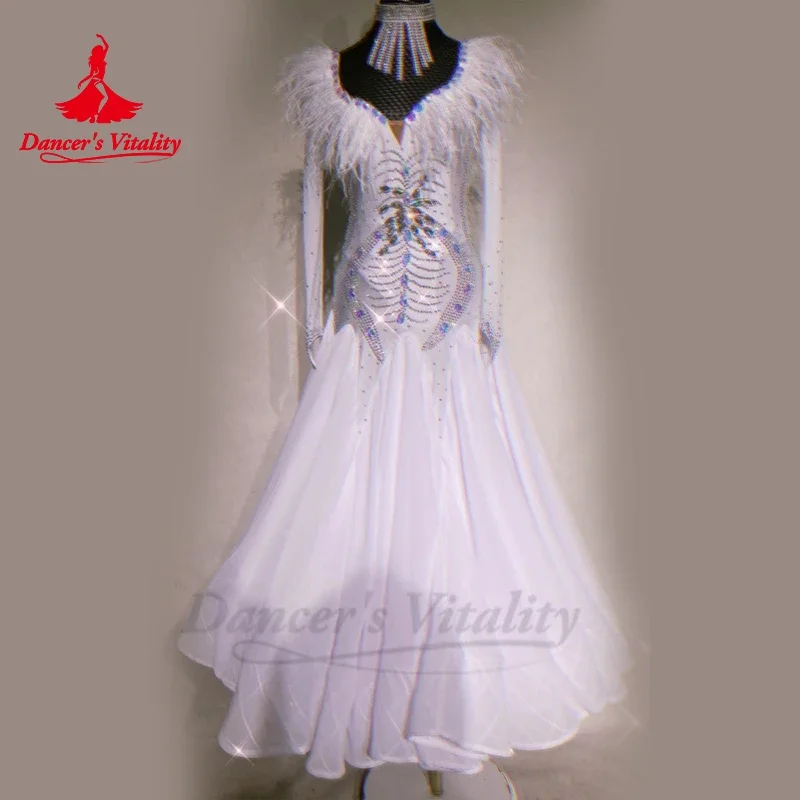 Vestido De Competição De Dança Moderna, Valsa Roupa De Desempenho, Balanço Grande, Padrão Nacional, Vestidos De Baile Social