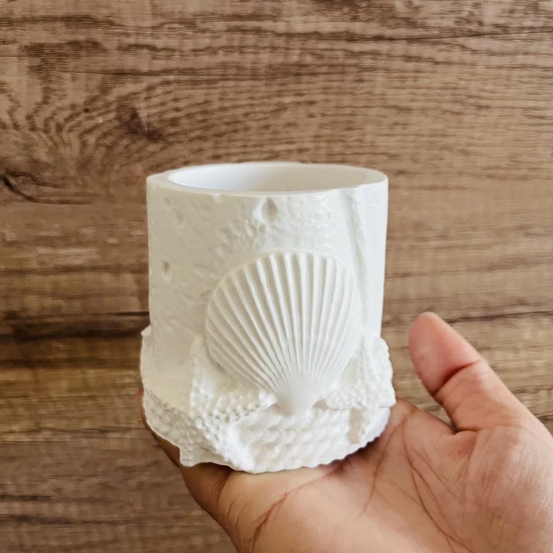 Marine Organism Candle Jar Crystal Epoxy Resin Mold DIY Shell Starfish Pen Holder Plaster Silicone Molds For Jewelry Storage - view 6