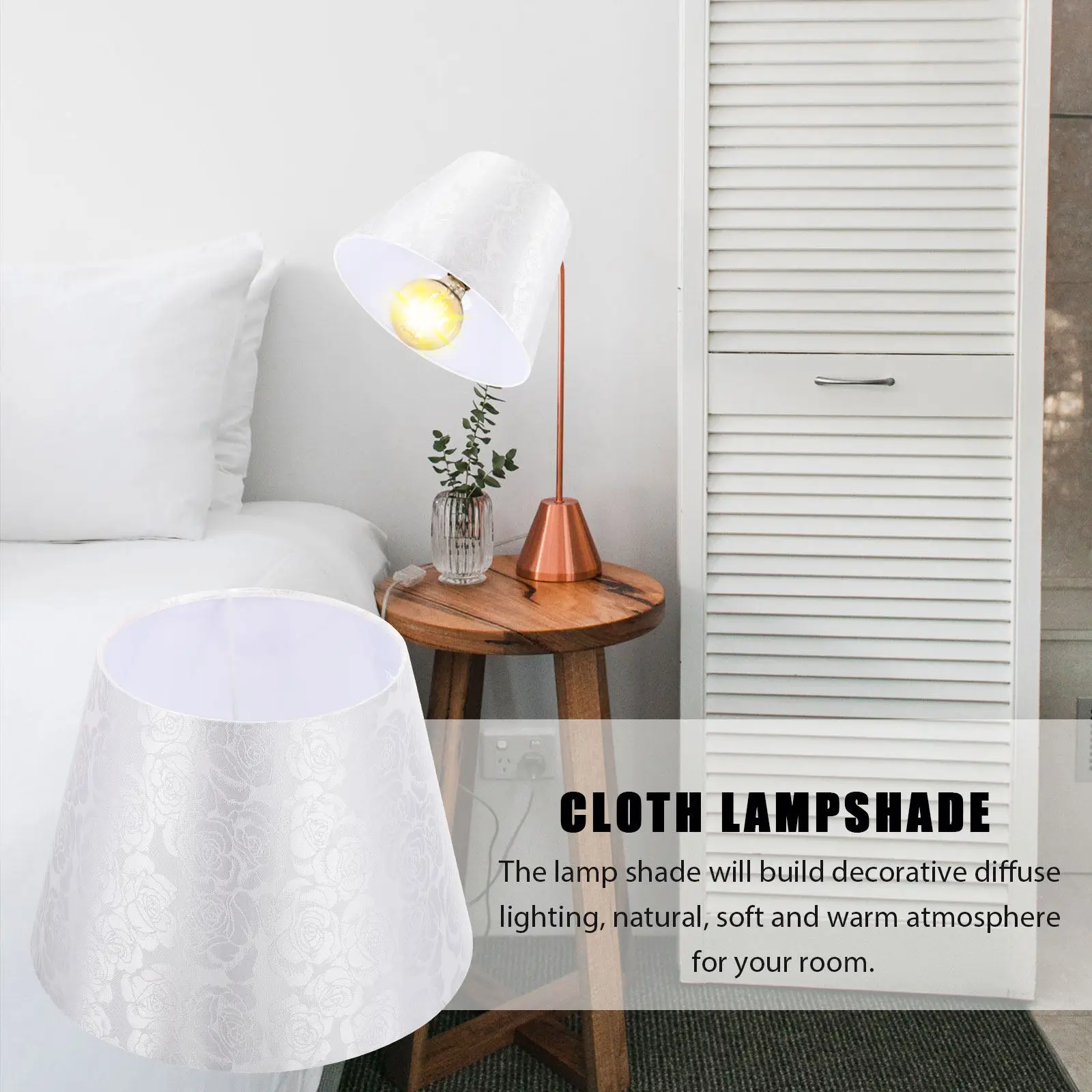 

Абажур с цветочной вышивкой и жаккардовым узором, тканевый, премиум-класса, для спальни, гостиной, настольной лампы, декоративный, для дома