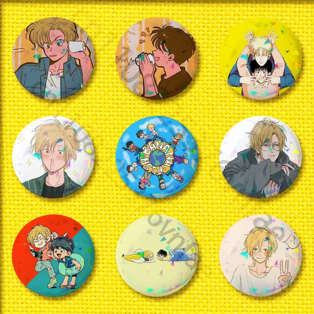 Banana Fish Ash Lynx Eiji Okumura Badge For 58mm 32mm 44mm 25mm 75mm Round Pin Brooch Insignia Cover Cosplay