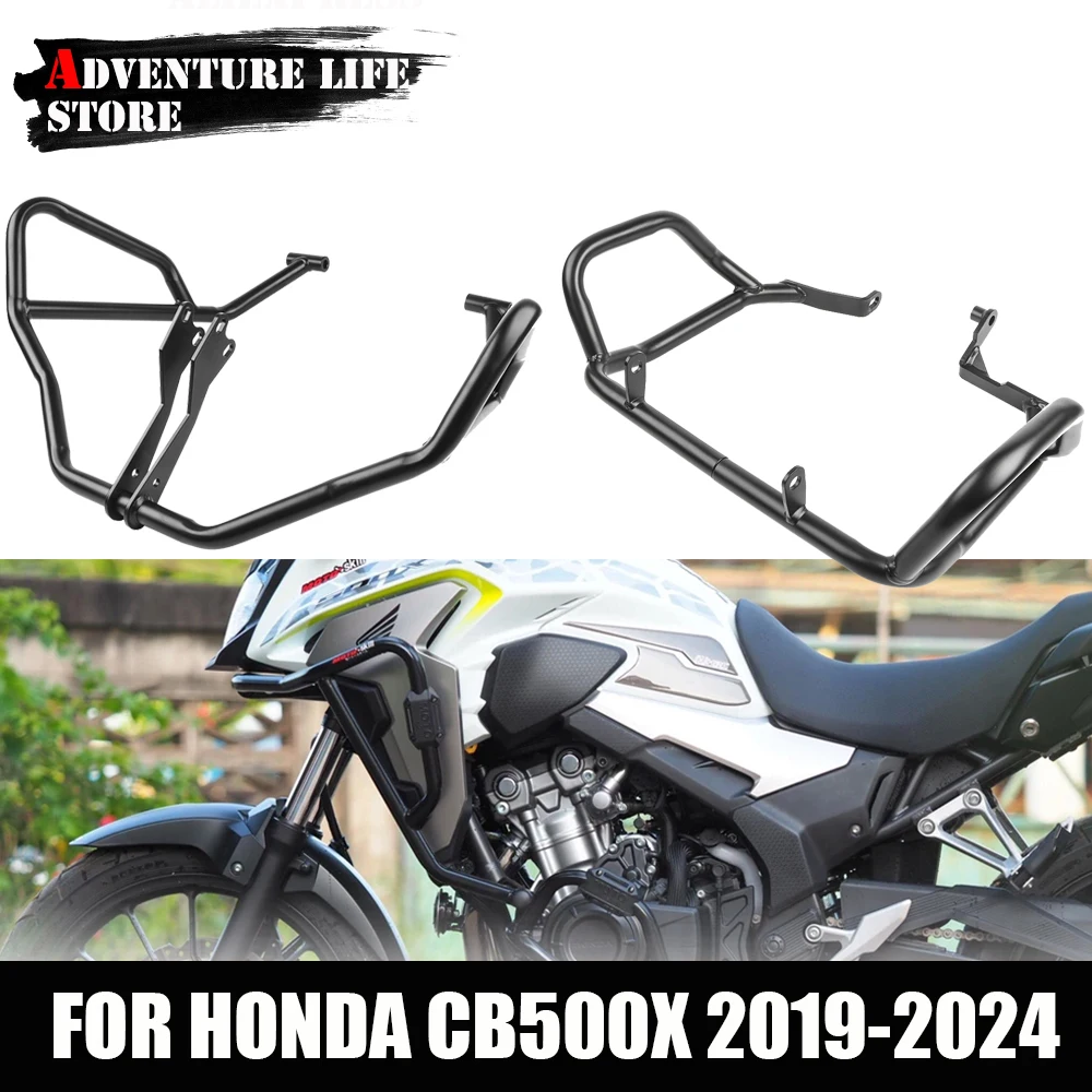 

For Honda CB 500X 2019-2024 CB500X CB400X Motorcycle Engine Guard Highway Crash Bar Upper & Lower Bars Frame Protection Bumper