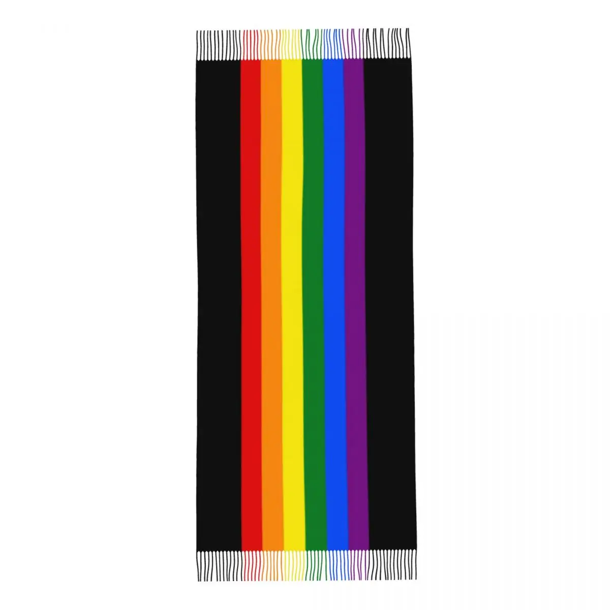 Gay Pride Flag Stripe Tassel Scarf Women Soft GLBT LGBT Rainbow Lesbian Shawls Wraps Lady Winter Scarves