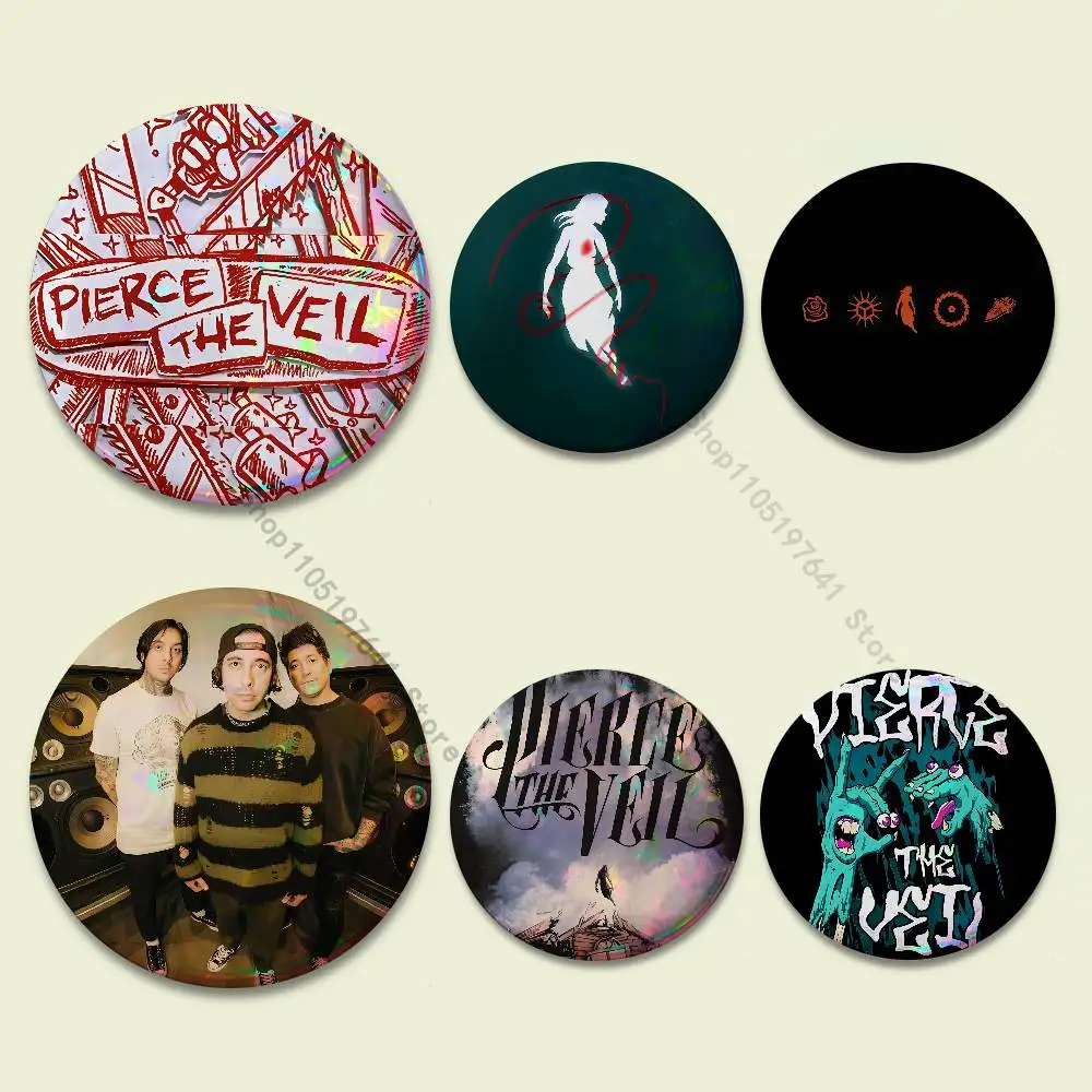 

P-Pierce The Veil Band Badges Button Round Creative Pin Brooch Badge Bag Decor Fans Collect Friends Gifts