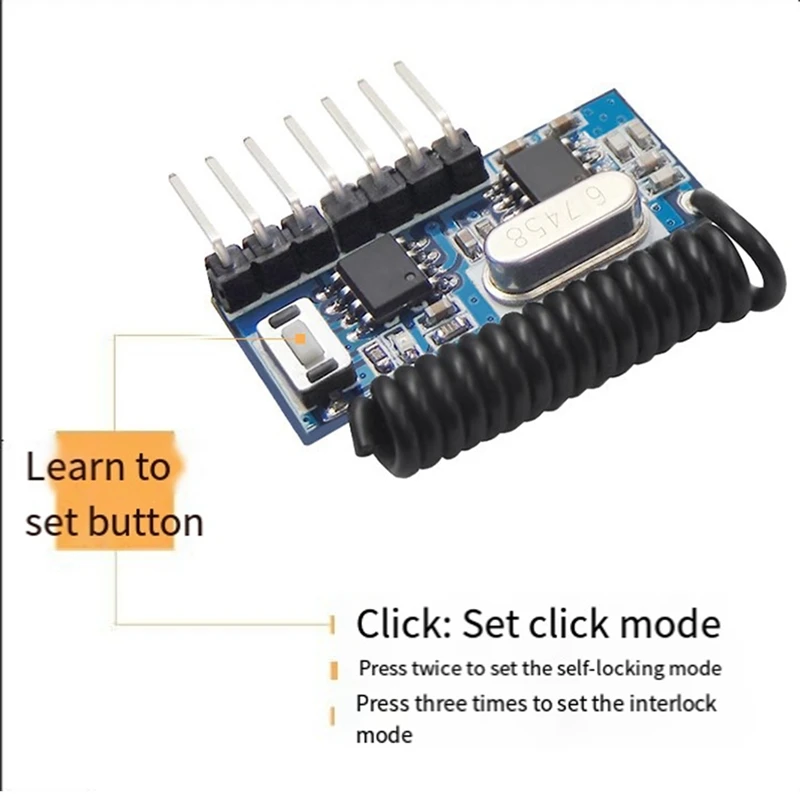 Learning Code Decoder Module Wireless Decoder Receiver Module Wireless 4 CH Output For Remote Controls 1527 2262 Encoding