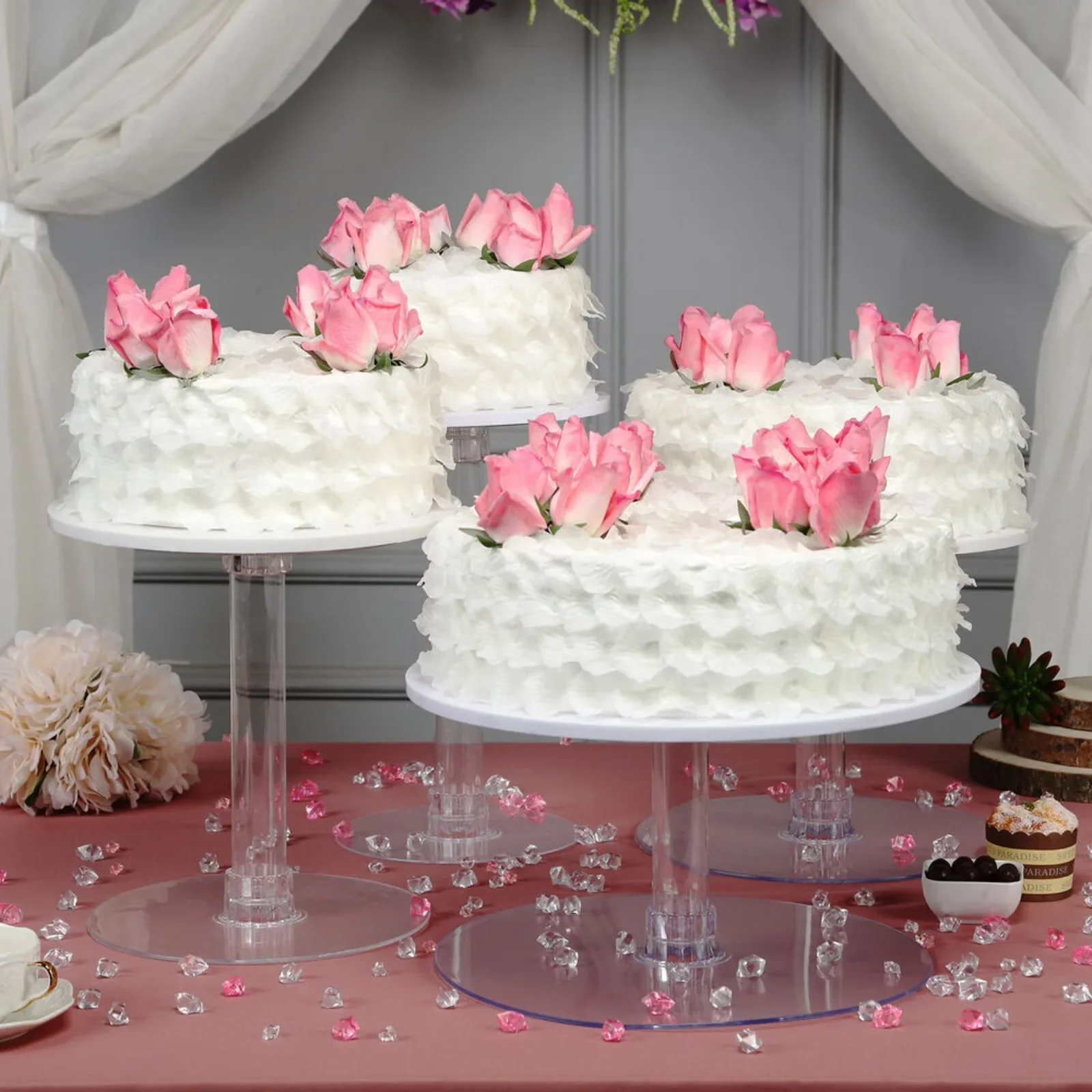 

US CAKE STAND 4/5 Tiers XL Clear Cupcakes Wedding Birthday Party Catering WHOLESALE