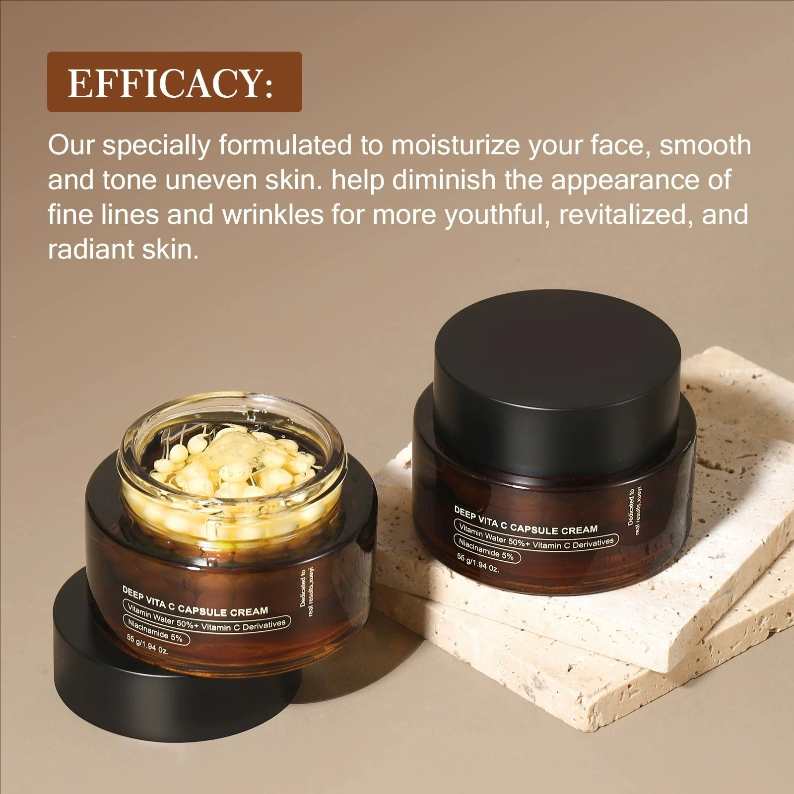 Deep Vitamin C Golden Capsule Hydrating Face Moisturizer, Antioxidant Protection, Lightweight Daily Skincare