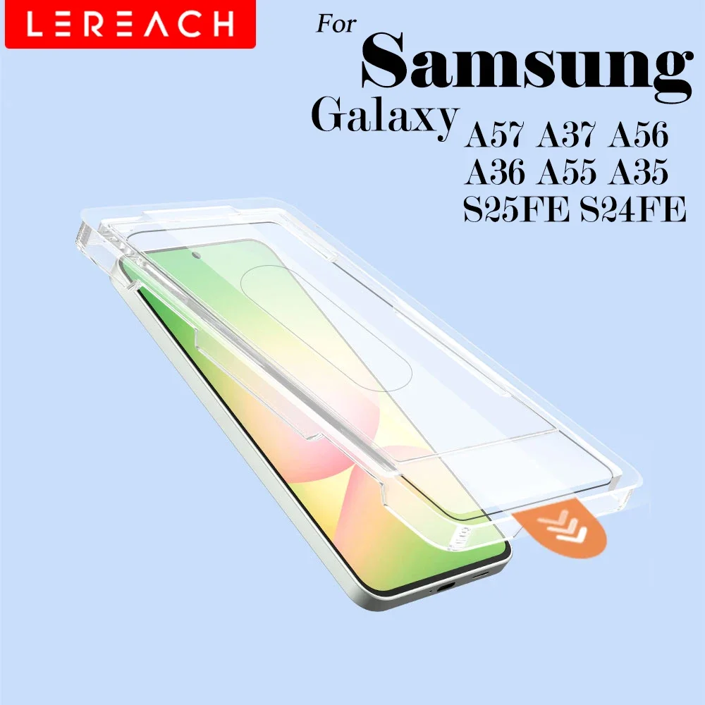 Lereach for Samsung Galaxy A57 A37 A56 A36 A55 A35 S25FE Dust-Free Chamber Tempered Glass Screen Protector Auto-Adhesion