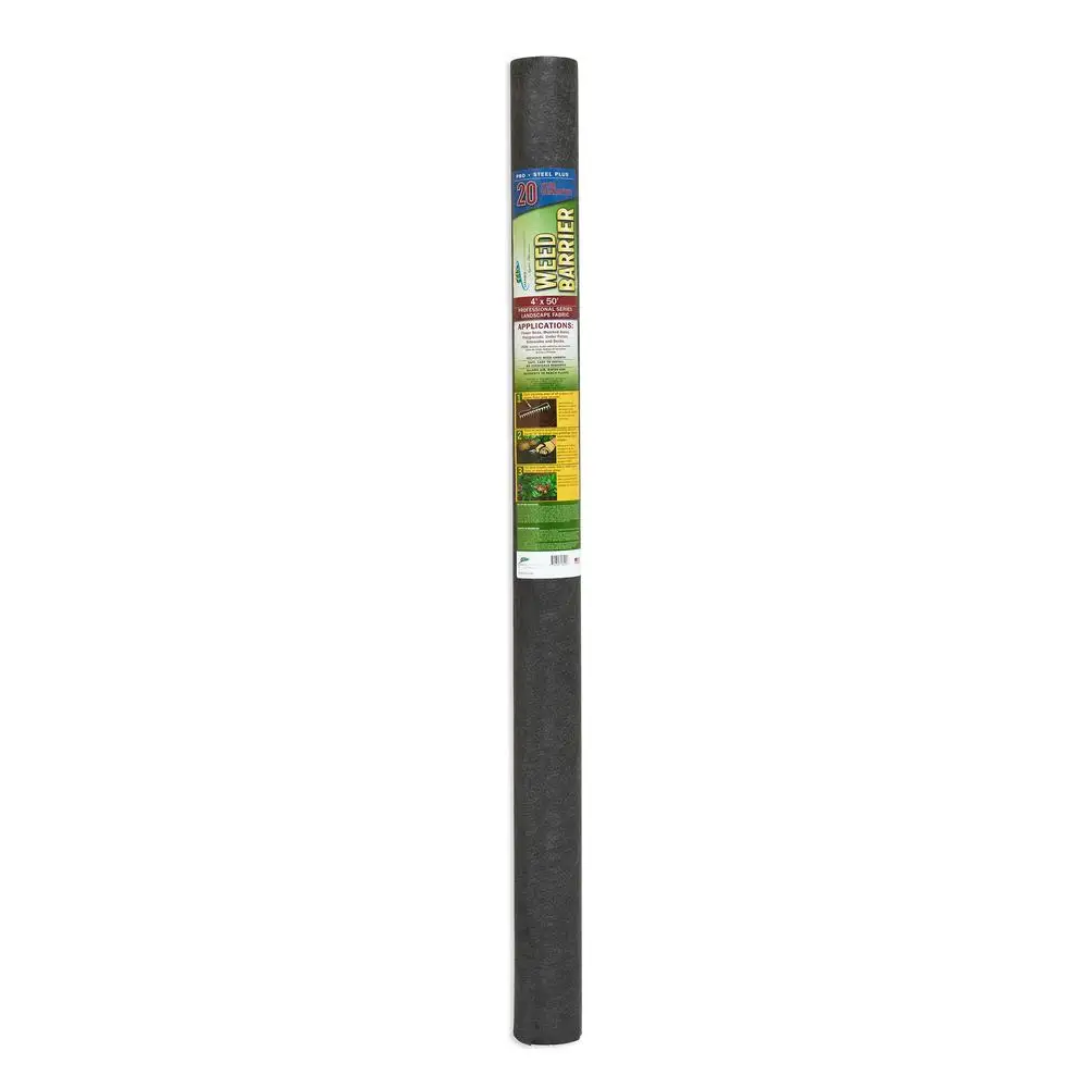 Pro Steel Plus ผ้าแนวนอน Black Weed Barrier 3 'x 50' ม้วน Heavy Duty การออกแบบที่ทนทาน Garden Protection & Weed Control