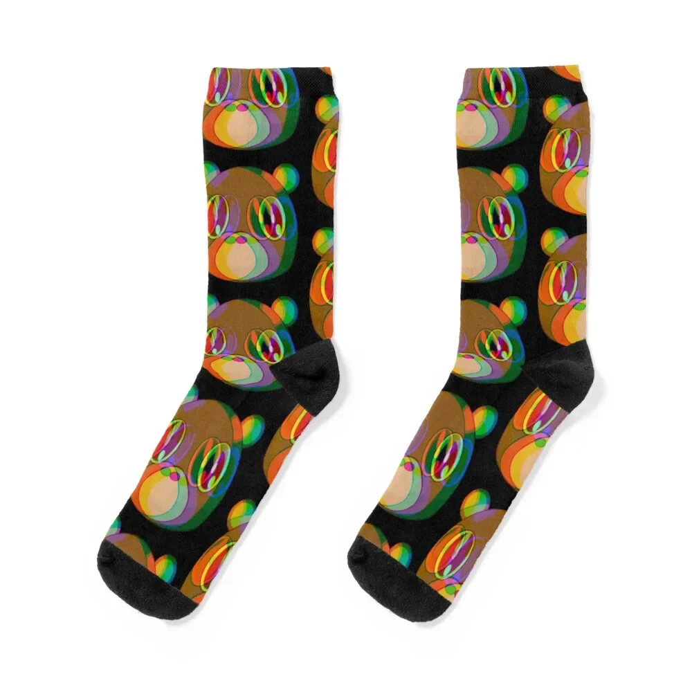 

Graduation Bear Glitch Socks valentine gift ideas sports and leisure Socks Men's Women's