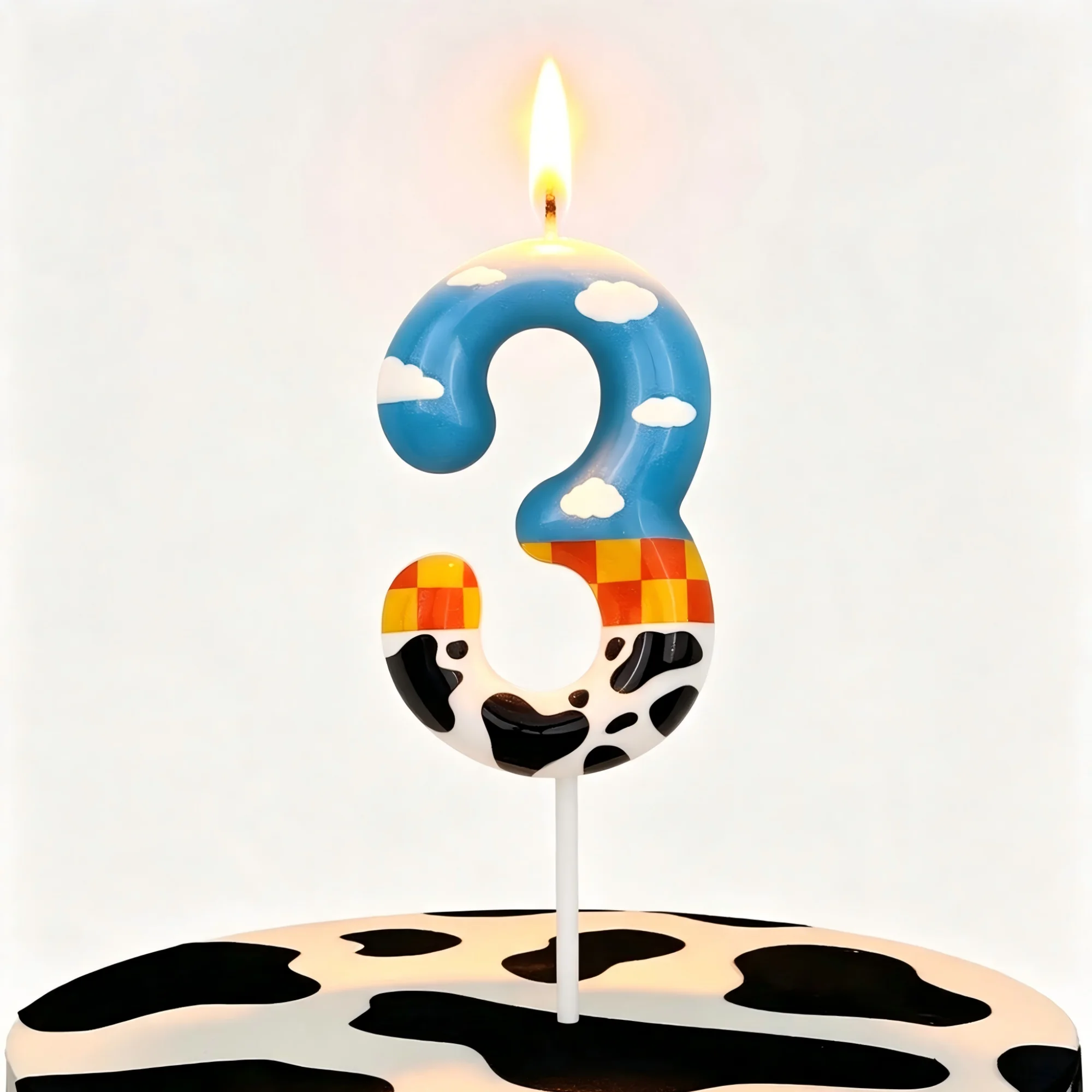 Toy Inspire Game Story 7th Birthday Number Candles, Number 7 Candle Cake Toppers for Cartoon Story Themed Parties, 7th Birthday