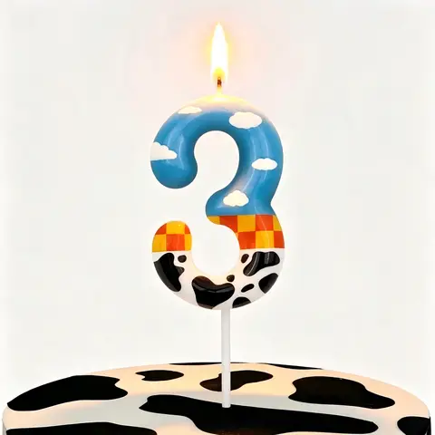 Toy Inspire Game Story 7th Birthday Number Candles, Number 7 Candle Cake Toppers for Cartoon Story Themed Parties, 7th Birthday