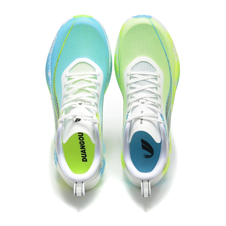 Men Nylon Carbon Fiber Professional Marathon Shoes Breathable Ultra Light Track Field Kilometer Race Running Shoes D-013