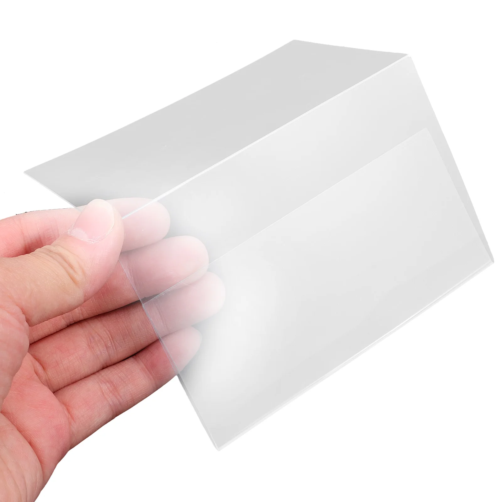 

10pcs Label Holders Shelf Tag Hanger Plastic Price Sign Display Stand For Bookstore Clothing Store Library Pvc Clear