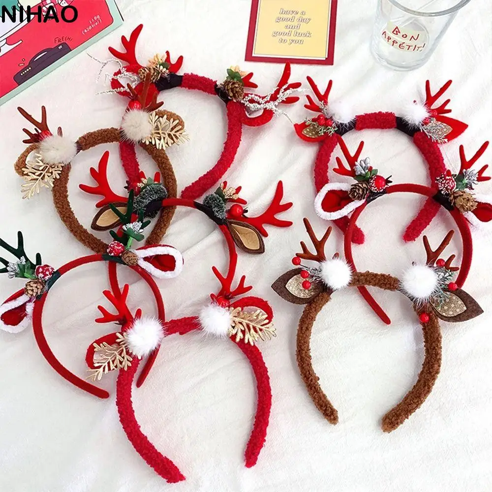 

Christmas Decoration Christmas Headband Elk Hair Hoop Elf Antlers Headband Fairy Deer Ear Fawn Horn Deer Horn Hair Band Female