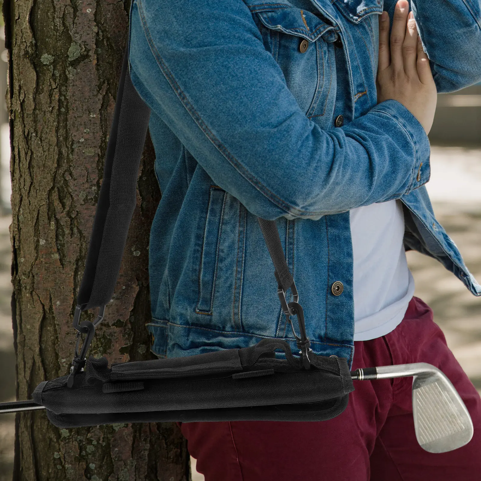 

Nylon Golf Club Bag Special Shape Design With Side Pouch For Tools Durable Wear-Resistant Outdoor Golfing Bag Travel Carrier