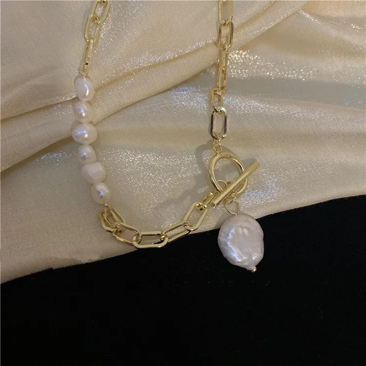 Original Jewelry 100% Natural Baroque Freshwater Pearl 14K Gold Filled Female Asymmetry Necklace For Women Gifts No Fade