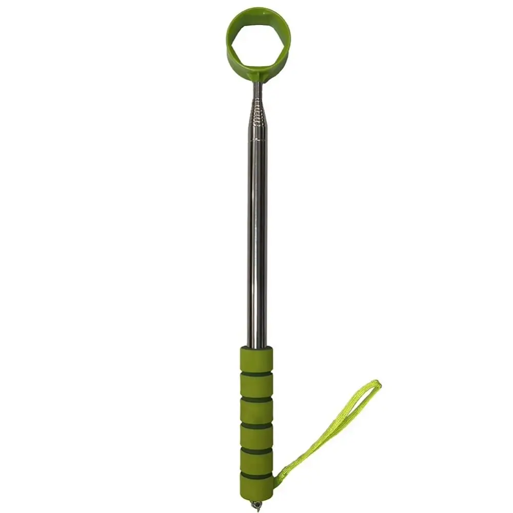 Extendable Telescopic Golf Ball Retriever Two-Sided Adjustable Stainless Ball Grabber Anti-drop Rope Square Holes