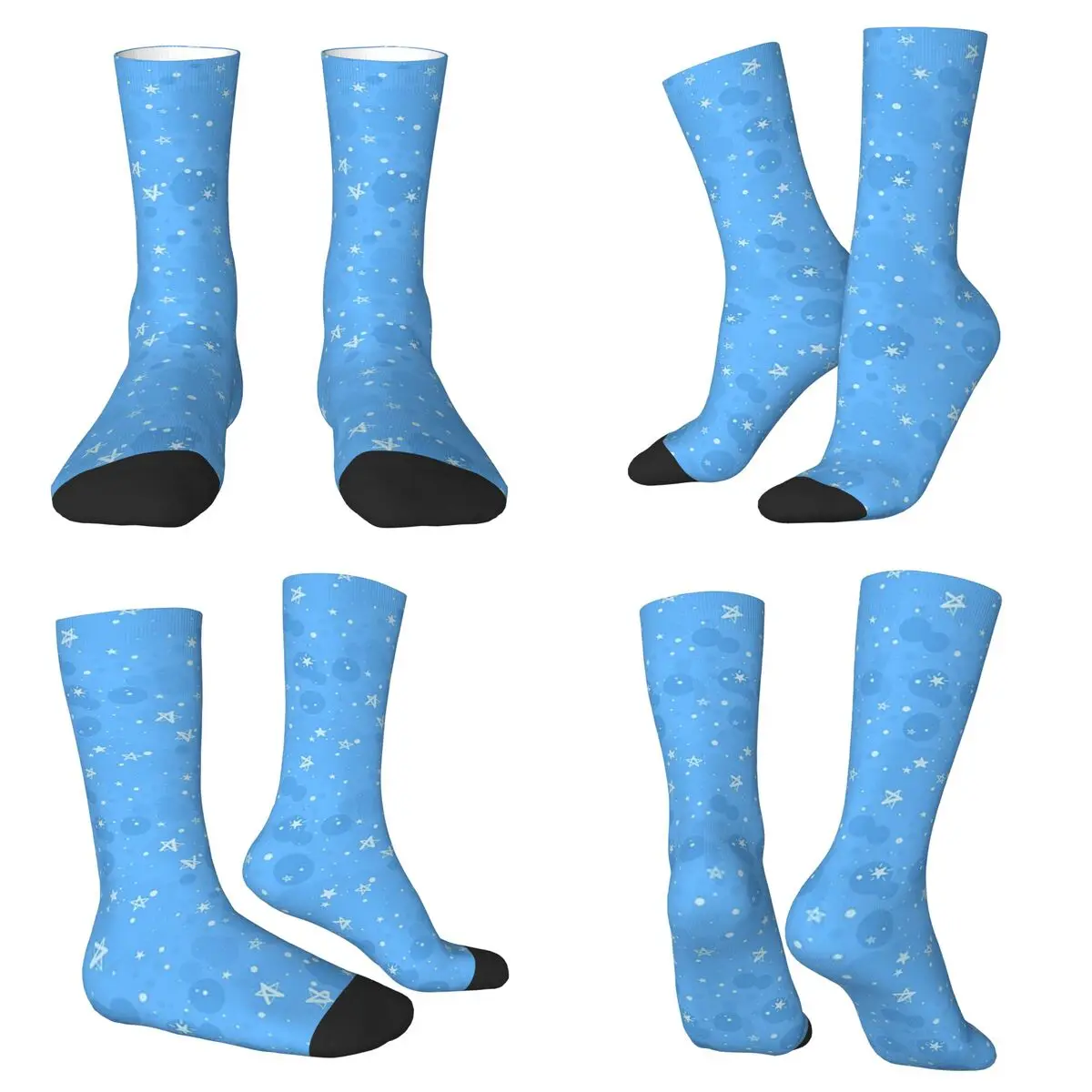 

Носки с рисунком звезд и луны в стиле Харадзюку, впитывающие пот, всесезонные длинные носки унисекс, подарки на День святого Валентина