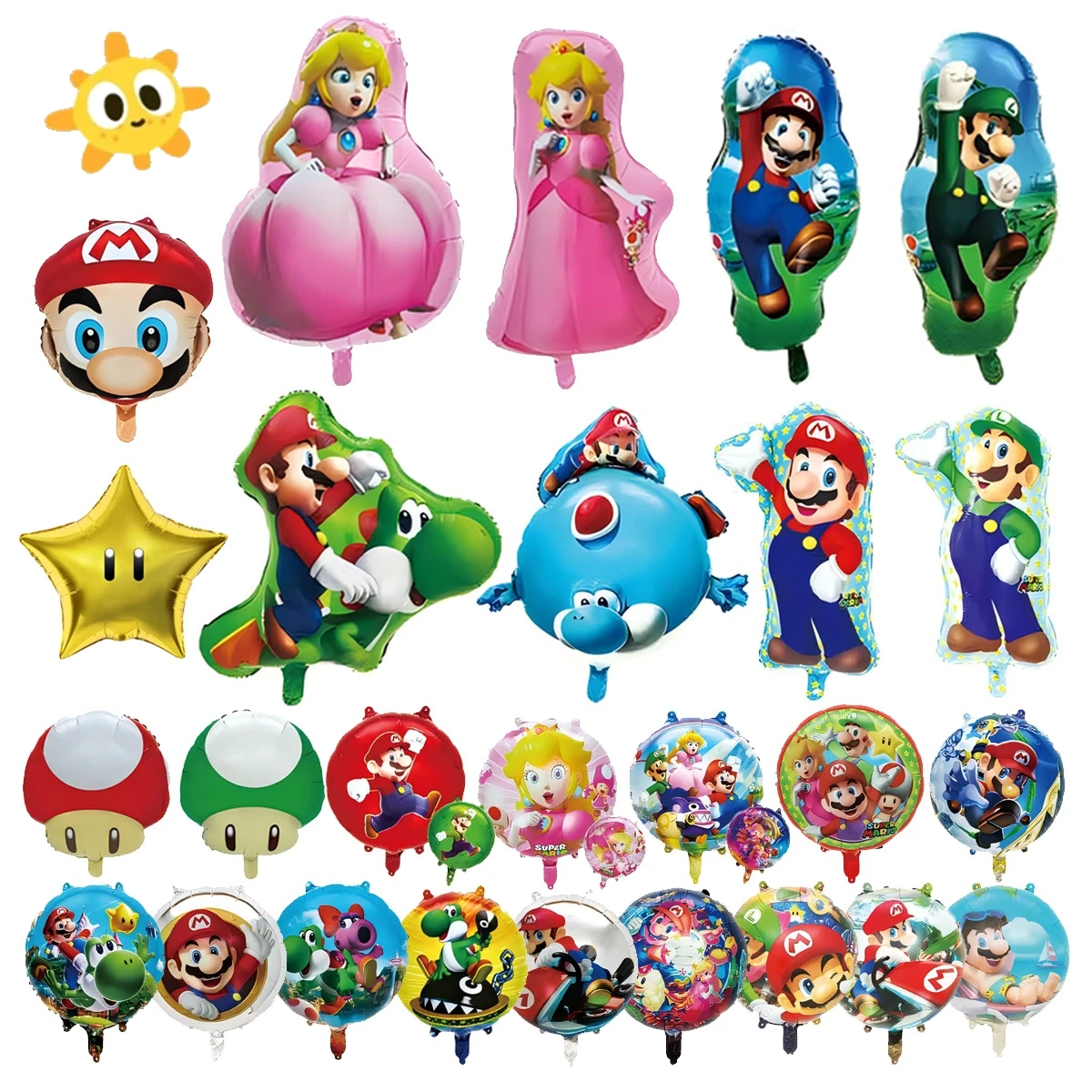 Balão de Folha de Alumínio Mario Bros 2026 para Festa de Aniversário, Balões de Desenho Animado, Brinquedos e Suprimentos para Festa de Aniversário Feliz